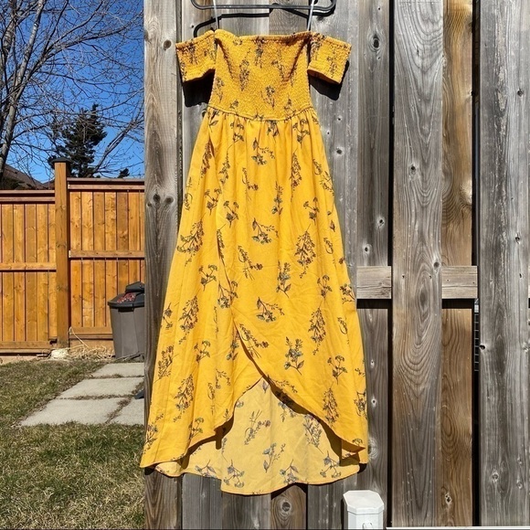 🍋NWT Off the Shoulder Maxi Low High Floral Dress - Picture 6 of 12
